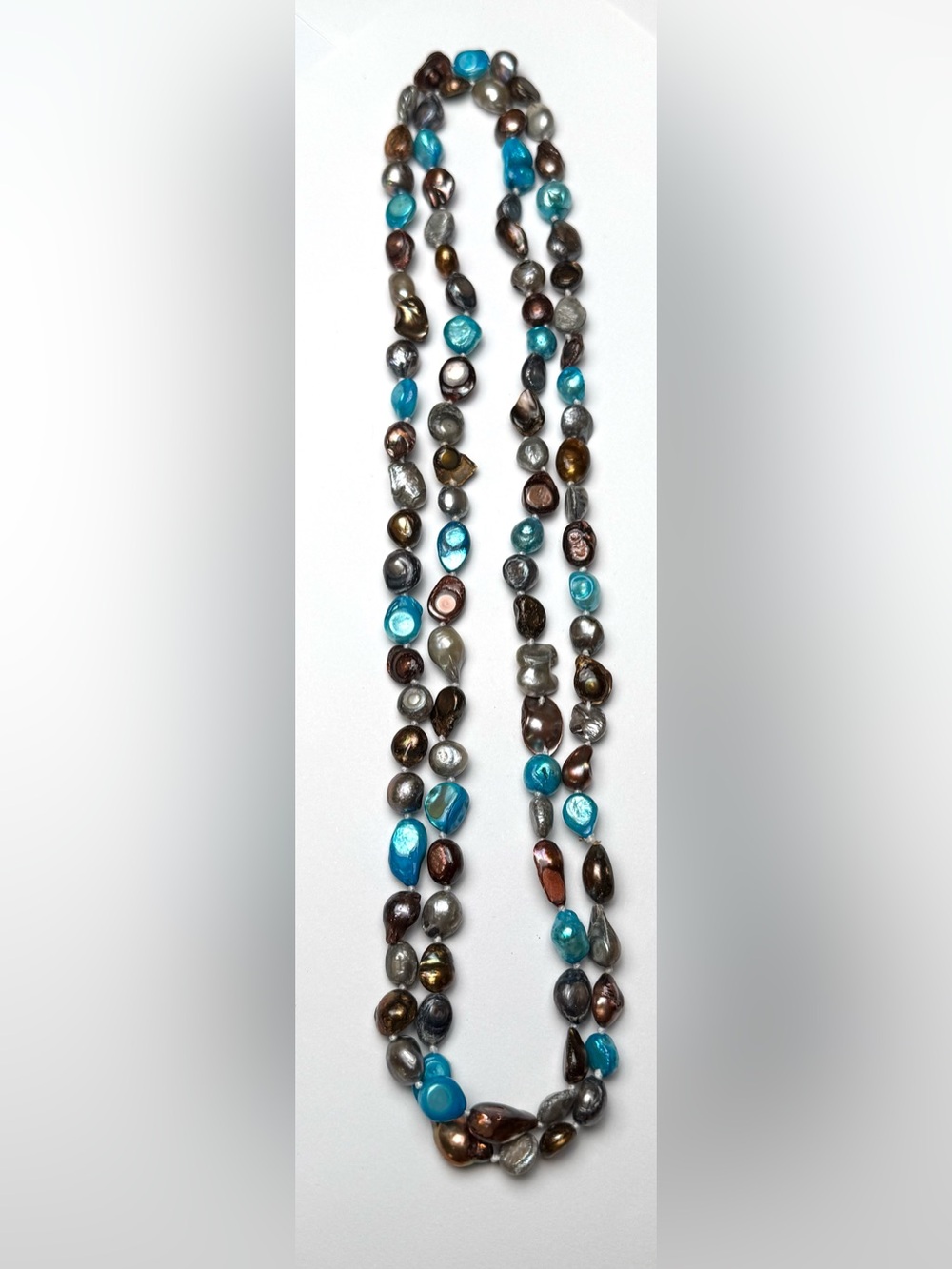Freshwater natural uncultured dyed pearl necklace
